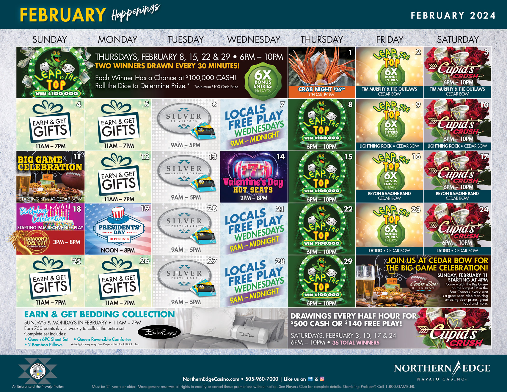 February Promotions at Northern Edge Navajo Casino