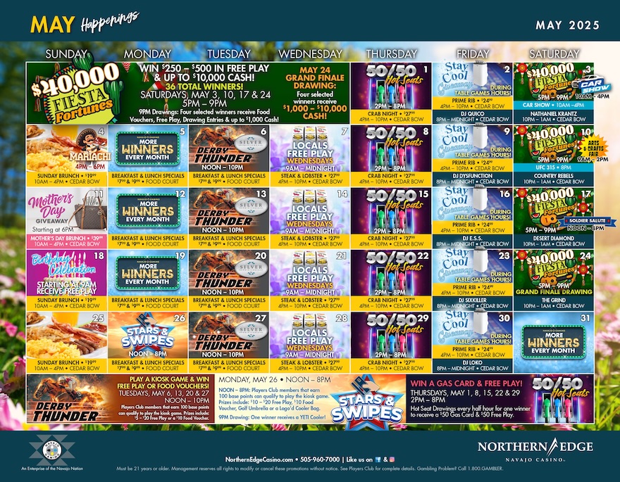 May Promotions at Northern Edge Navajo Casino